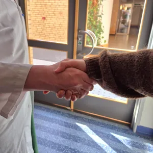 To personer håndhilser