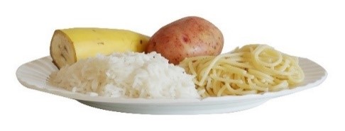 En tallerken med mat