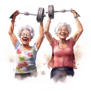 Et par kvinner med armene hevet