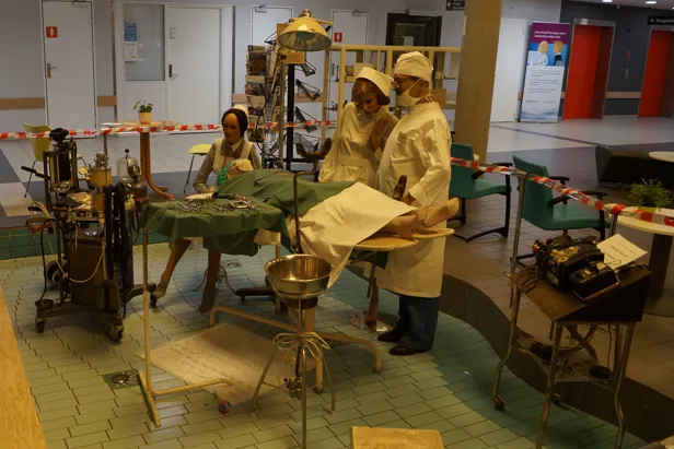 Sykehusmuseet i foajen i Kristiansand