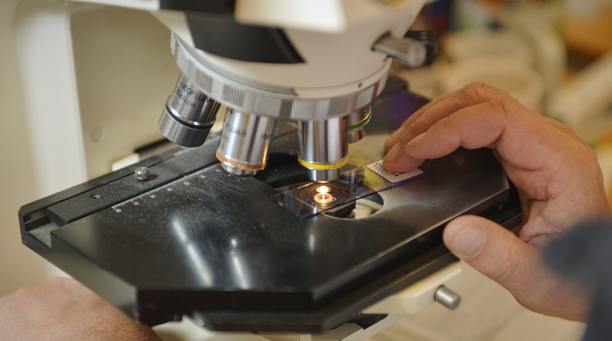 A person using a machine